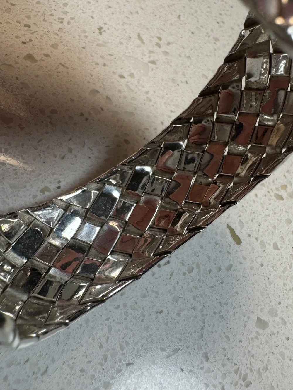 Vintage Taxco Mexico Basket Weave Woven 925 Sterling Silver Cuff Bracelet T B-2